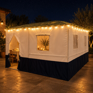 3x3 2x3 2x2 1,5x2ft Koscherer Pavillon für Jüdische Feste im Freien, Robuster Stahlrahmen, Oxford Wasserdichte Wände, Bambus-Schach Weiß - Product Image 2
