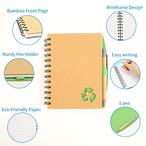 Heada Custom Printed Eco-Friendly Recycled Spiral Hardcover <b>A5</b> <b>Diary</b> Notebook Custom Logo Elastic Band Pen 60 Sheets Promotional - Product Image 2