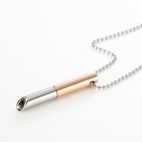 Collier sifflet en acier inoxydable, bijou de mode anti-tabac, pour la respiration consciente et la réduction de l'anxiété