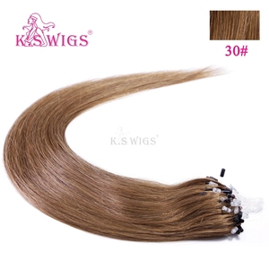 K.SWIS <b>Micro</b> Ring Hair <b>Extensions</b> 100% Virgin Human Hair No Glue No Tape Glue <b>Micro</b> Beads Link Soft Durable Wholesale For Salon - Product Image 1