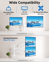 Bras de moniteur double 13-32 pouces Support d'écran double Support de moniteur LCD