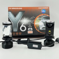 Y6 H4 Mini projecteur LED phare pour voiture lumière lampe Led ampoule lentille universelle Canbus étanche 12V système d'éclairage automatique