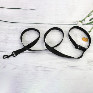 Black Fabric <b>Dog</b> <b>Leash</b> With Buckle Solid Color Pet Traction Belt For Outdoor Use - Product Image 3