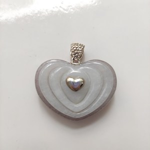 Pendentif en argent 925 avec agate rouge et jade glacé - Product Image 1