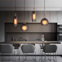 Lustre LED de luxe en fer et verre, style post-moderne, hauteur réglable, intensité variable, noir, garantie 2 ans, pour restaurant, bureau, chambre