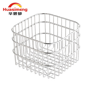 Huasimeng 304 Stainless Steel Kitchen Drain <b>Basket</b> <b>Square</b> Sink Rack For Fruit Vegetable Washing <b>Storage</b> Durable - Product Image 2