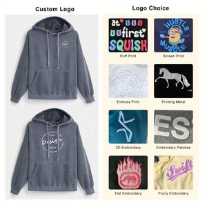 Custom High Quality Streetwear Manufacturer Hoodie Clothing Puff Print <b>Thick</b> <b>Fleece</b> Sport Pullover Oversized Vintage Hoodie Men - Product Image 3