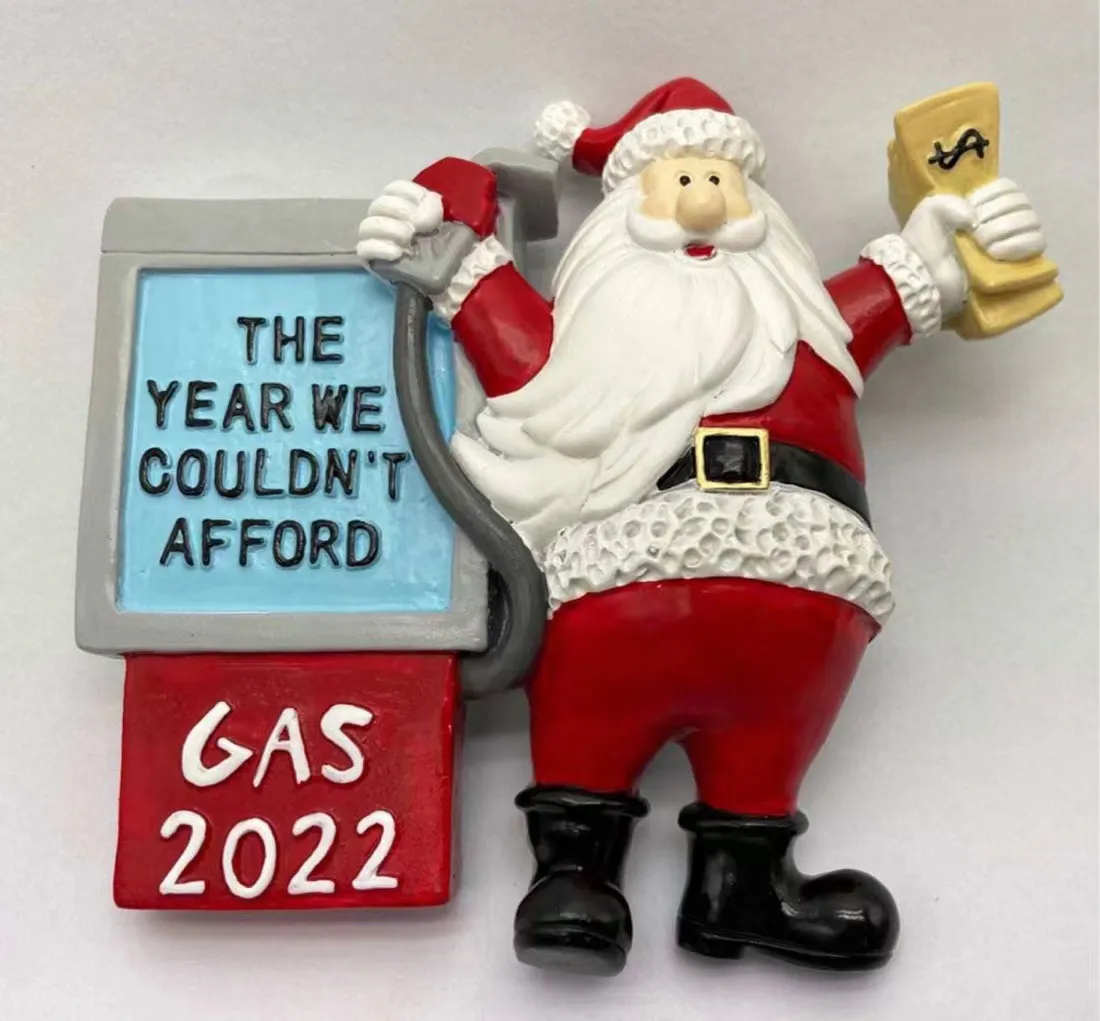 Personalized 2022 Christmas Ornaments We Couldn't Afford Gas Hand Painted DIY Resin Santa Claus Christmas Tree Decorations