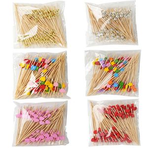 Piques à <span class=keywords><strong>cocktail</strong></span> en bambou en forme de cœur personnalisables, écologiques, jetables, pour sandwichs aux fruits - Product Image 6