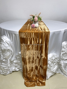 Runner da Tavola in Velluto Color Terracotta per Matrimoni, Economico Runner Decorativo Color Caramello in Stile Indiano - Product Image 4
