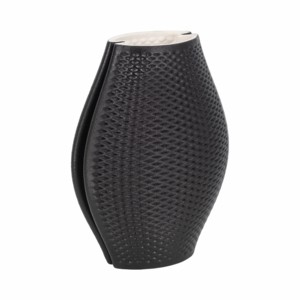 Vaso in porcellana stampato in 3D con design nero testurizzato per la decorazione del soggiorno - Product Image 3