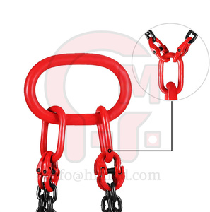 HLM標準 亜鉛メッキ G80リフティングチェーﾝスリング 調整可能 4本脚 合金鋼製チェンスリング 合金チェーン及びフック付き - Product Image 2