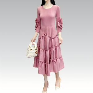 Vestido Midi de Diseñador para <span class=keywords><strong>Mujer</strong></span>, Estilo Camisero, Talla Única, <span class=keywords><strong>Ropa</strong></span> para Primavera y Verano, Vestidos Casuales y Modestos - Product Image 1