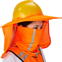 Construction Utilisation Haute Visibilité Cou Réfléchissant Pare-Soleil Protection Maille Bouclier Plein Bord Sécurité Helmtes Couverture