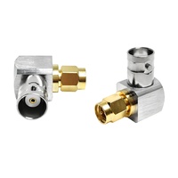 Connecteur coaxial RF à angle droit, prise mâle SMA vers prise femelle BNC, adaptateur coaxial RA, adaptateur en laiton