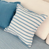 Housse de coussin carrée en coton lavé à carreaux bleus, housse de coussin décorative pour canapé, chambre à coucher, décoration de la maison