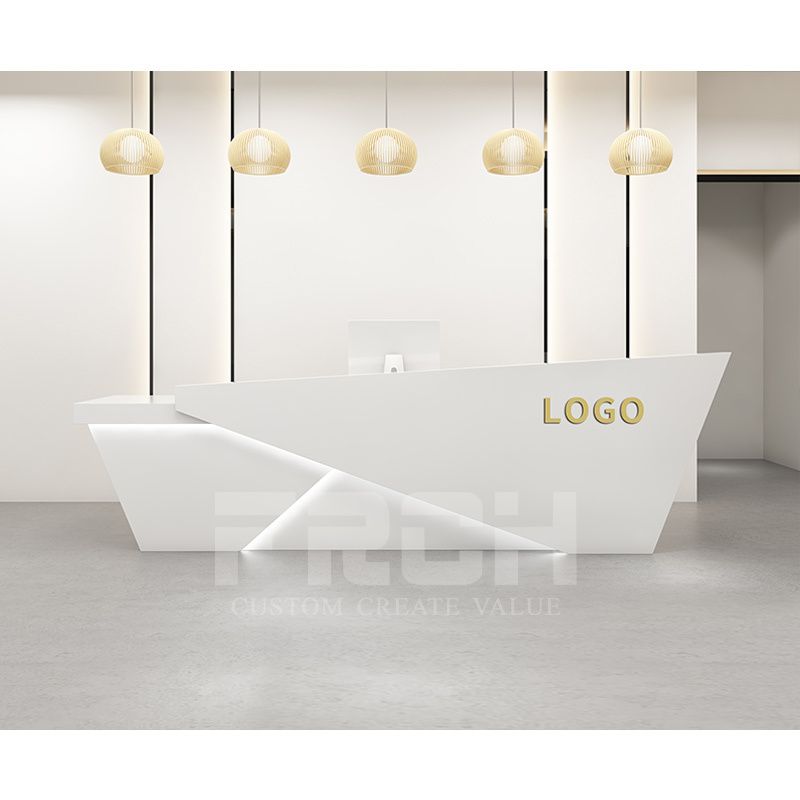 Boutique Haute Brillance Design De Luxe Moderne En Bois Blanc de Meubles De Bureau De Comptoir de Salon de Réception