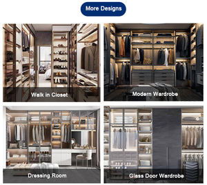 Contemporary Glass Door Walking Luxury Optional Colors Wardrobe High End Glass Cabinets Bedroom Modern Walk in <strong>Closet</strong> Wardrobe - Product Image 5