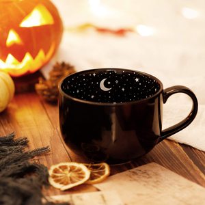 Tasses à café caldron d'halloween 21oz pour cadeaux effrayants, tasse à café en céramique surdimensionnée de minuit, infuseur de sorcière d'halloween noir - Product Image 4