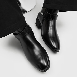 <span class=keywords><strong>Stivali</strong></span> Chelsea da <span class=keywords><strong>uomo</strong></span> in pelle con <span class=keywords><strong>tacco</strong></span> spesso e elegante, taglie grandi, modello 66668 - Product Image 2