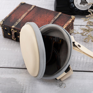 Folding <b>Glasses</b> Storage <b>Case</b> Round Zippered Bag Soft Portable Eyeglasses <b>Case</b> - Product Image 1