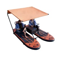 Planche de SUP gonflable avec structure de connexion pour catamaran, planche à pagaie gonflable avec auvent pour la pêche, le lac et la mer