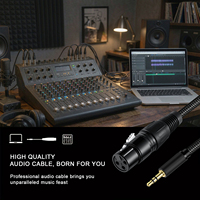 Câble audio coaxial torsadé mâle XLR vers femelle jack stéréo 3,5 mm OEM d'usine, blindage en feuille de cuivre nu et tressé, 1 m, pour microphone