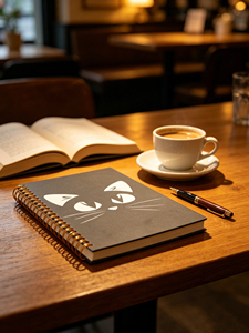 Black Cat Face Spiral Notebook Digital Printed Paper Cover <b>Notepad</b> - Product Image 6