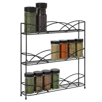 Étagère à épices en métal à 3 niveaux, support pour pots à épices sur comptoir de cuisine, organisateur de rangement pour épices, gain de place