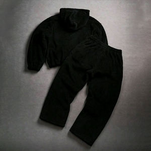 Ensemble sweat-shirt et pantalon de survêtement en sherpa pour homme, broderie personnalisée OEM KIingSen, hiver, épais, streetwear - Product Image 4