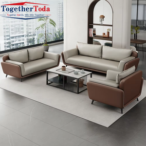 Ensemble de canapés de bureau sectionnels trois places, style moderne, luxueux, élégant, exécutif et minimaliste, pour petits appartements et hôtels - Product Image 4