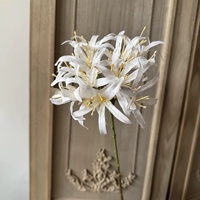 Bunga Lily Afrika Tangkai Tunggal KW-F035, Bunga Agapanthus Buatan Warna Ungu Tua, Bunga Equinox Buatan