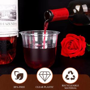 Gobelets à vin et à cocktail jetables en PET résistants aux chocs de 360 ml |   Verres à pieds plats pour fêtes et bars, parfaits pour les mariages - Product Image 5