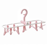 Iknow Porte-manteau mural pliable à un seul niveau avec pince, design flexible pour salle de bain et salon