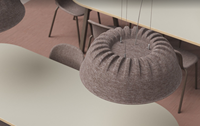 Listi Effet insonorisant Lampe acoustique en feutre PET Longueur du câble et du cordon Abat-jour insonorisé en polyester personnalisé