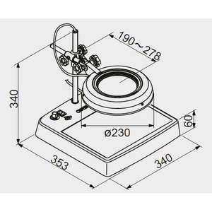 แว่นขยาย LED พร้อม353x340mm ฐาน2x ปรับได้ - Product Image 1