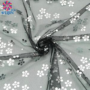 Diseño <span class=keywords><strong>de</strong></span> tela chapado en oro cinco pétalos pequeña flor <span class=keywords><strong>de</strong></span> punto hoja <span class=keywords><strong>de</strong></span> tul tela <span class=keywords><strong>de</strong></span> malla brillante tela <span class=keywords><strong>de</strong></span> malla ropa fiesta falda vestido - Product Image 6