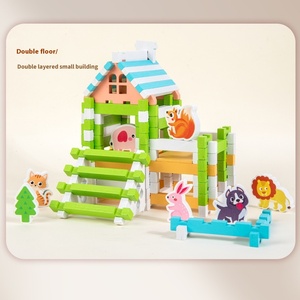 Bloques <span class=keywords><strong>de</strong></span> Construcción <span class=keywords><strong>de</strong></span> Madera con Espigas para Niños, Cabaña <span class=keywords><strong>de</strong></span> <span class=keywords><strong>Arquitecto</strong></span>, Rompecabezas DIY, Educación Temprana, Imaginación Espacial, Juegos Familiares - Product Image 1