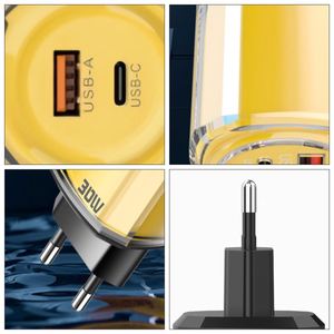 Mini Type C 30W Fast Charger Yellow Color Crystal Mobile Phone Fast Charging Adapter for <b>Game</b> Player - Product Image 5