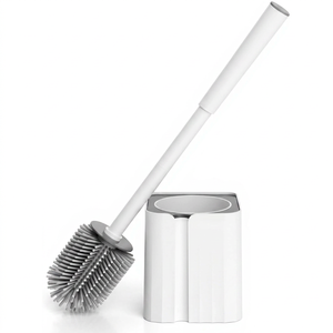 Cepillo de Inodoro de Silicona Premium, Montado en la Pared sin Taladro, Kit de Limpieza para Eliminar Manchas de Forma Eficaz e Higiene del Baño - Product Image 1