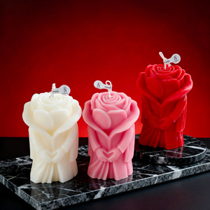 Rose Shape Couple Scented Candle Creative Decorative <b>Ornament</b> Romantic Wedding Decoration Valentine Gift Aroma Candle - Product Image 3