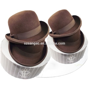 Cappelli a <span class=keywords><strong>bombetta</strong></span> in lana marrone di nuovo stile 100% fedora in feltro di lana con fodera bianca potrebbero mettere il tuo logo per donne o uomini nel festival - Product Image 2