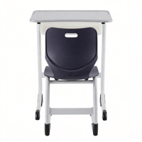 Chaise d'école légère avec tablette d'écriture, cadre en plastique robuste, facile à déplacer, mobilier scolaire, bords anti-collision, sécurité des enfants