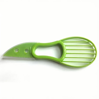 Plastic 3-in-1 fruit- en groentesnijder, avocado-snijder/schaaf/schiller, handmatig, alleen handwas, keuken gadget voor professionals