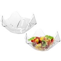 Saladiers en acrylique transparent pour mélanger et servir des fruits, des pop-corn, des chips, des sauces, des condiments, des collations pour les fêtes, les buffets, la restauration et l'usage domestique