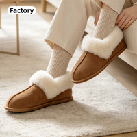 Chaussures d'hiver pour femmes en cuir véritable, daim et fourrure de mouton, style bottines et pantoufles d'intérieur, vente en gros directe usine, échantillon disponible