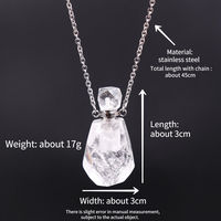 Bouteille de parfum en cristal naturel, diffuseur d'huiles essentielles, collier pendentif pour femmes, durable et personnalisable
