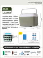 Glacière isotherme portable 10L pour camping, pique-nique, extérieur et voiture, pour la conservation de la fraîcheur des glaçons