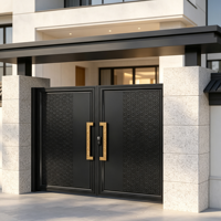 Portail de cour moderne en alliage d'aluminium avec fonctions de sécurité domestique pour allée de villa et clôture de jardin