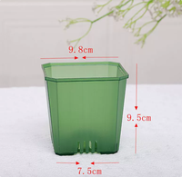 Nouveauté : pots de pépinière carrés en plastique transparent, petits et durables, de 3,85 pouces, pour plantes succulentes, cactus, fleurs, semis, écologiques